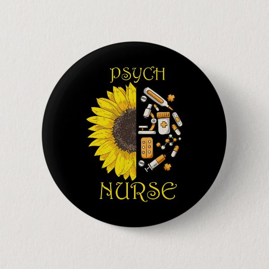 Ik werd psychiatrisch verpleegkundige psychiatrisc ronde button 5,7 cm (Voorkant)