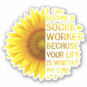 Ik werd sociaal werker sticker (Voorkant)