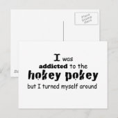 Ik werd toegewezen aan de Hokey Pokey Typografie Q Briefkaart (Voorkant / Achterkant)