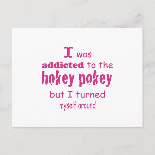 Ik werd toegewezen aan de Hokey Pokey Typografie Q Briefkaart (Voorkant)