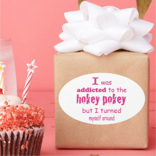 Ik werd toegewezen aan de Hokey Pokey Typografie Q Ovale Sticker