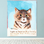 Ik werd verliefd op een lieve kitten (ik zelf) canvas afdruk (Insitu (Houten vloer))