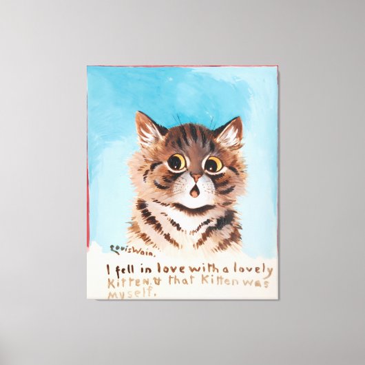 Ik werd verliefd op een lieve kitten (ik zelf) canvas afdruk (Voorkant)