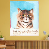 Ik werd verliefd op een lieve kitten (ik zelf) canvas afdruk (Insitu (Woonkamer))