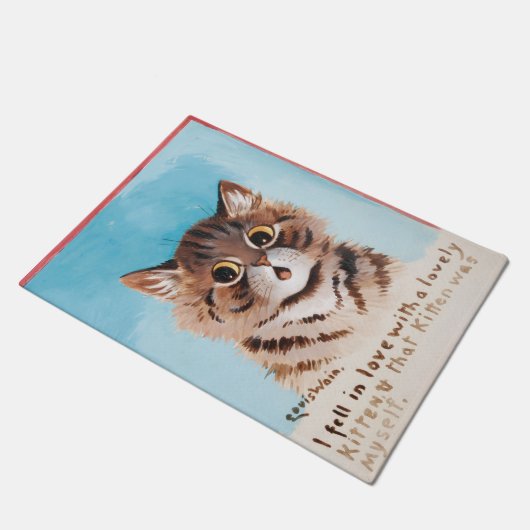 Ik werd verliefd op een lieve kitten (ik zelf) deurmat (Schuin)