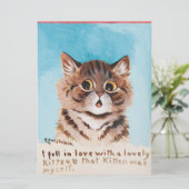 Ik werd verliefd op een lieve kitten (ik zelf) feestdagenkaart (Staand voorkant)