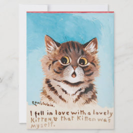 Ik werd verliefd op een lieve kitten (ik zelf) feestdagenkaart