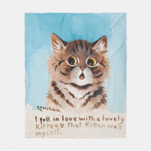 Ik werd verliefd op een lieve kitten (ik zelf) fleece deken