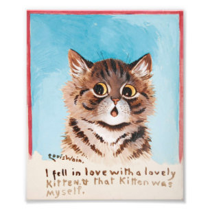 Ik werd verliefd op een lieve kitten (ik zelf) foto afdruk