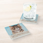 Ik werd verliefd op een lieve kitten (ik zelf) glazen onderzetter (Schuin)