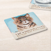Ik werd verliefd op een lieve kitten (ik zelf) kartonnen onderzetters (Schuin)