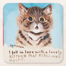 Ik werd verliefd op een lieve kitten (ik zelf) kartonnen onderzetters