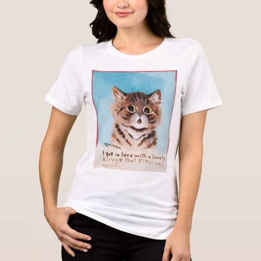 Ik werd verliefd op een schattig katje (Louis Wain Tri-Blend Shirt (Voorkant)