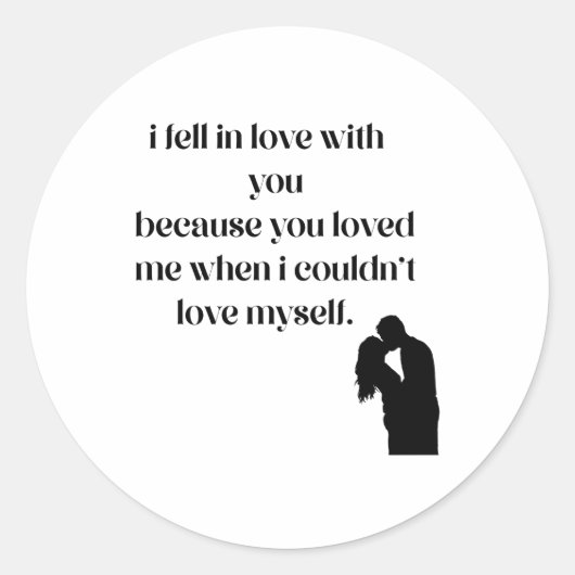 Ik werd verliefd op je... ronde sticker (Voorkant)