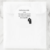 Ik werd verliefd op je... ronde sticker (Tas)