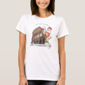 Ik werd verliefd op Roma. Colosseum & bloemen T-shirt (Voorkant)