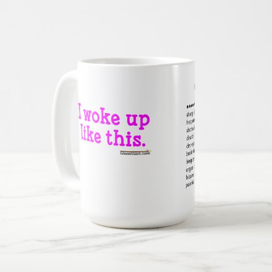 Ik werd wakker als deze mok met een concertlijst a (Voorkant links)