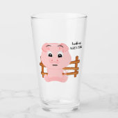 Ik werd wakker als dit schattige roze varken glas (Voorkant)