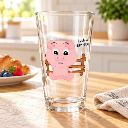 Ik werd wakker als dit schattige roze varken glas