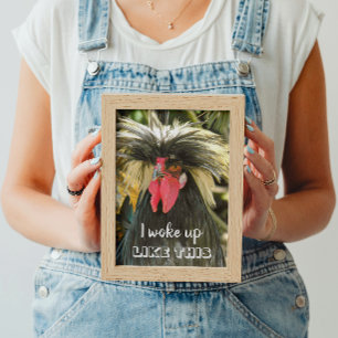 Ik werd wakker als een slechte haar kip meme poster