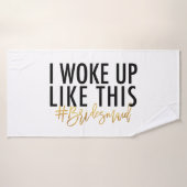Ik werd wakker zoals dit #bridesmaid! badhanddoek (Badhanddoek)