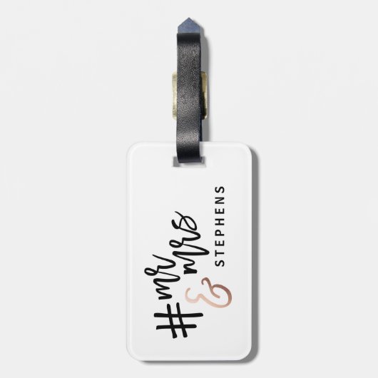 Ik werd zo wakker #getrouwd! MR + MRS Bagagelabel (Achterkant verticaal)