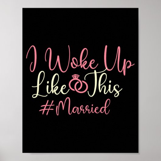 Ik werd zo wakker - getrouwde bruidsbruidegom poster (Voorkant)