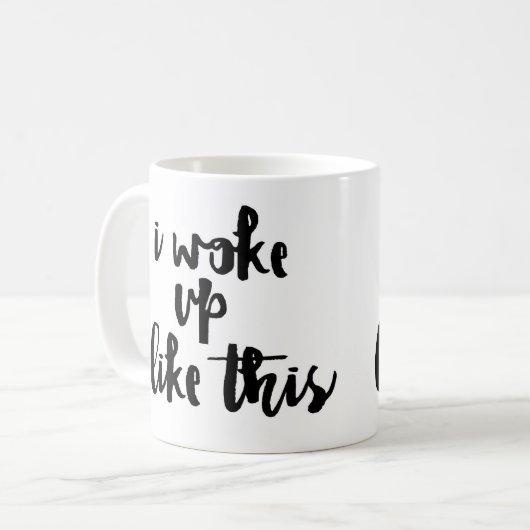 "Ik werd zo wakker." Koffiemok (Voorkant links)