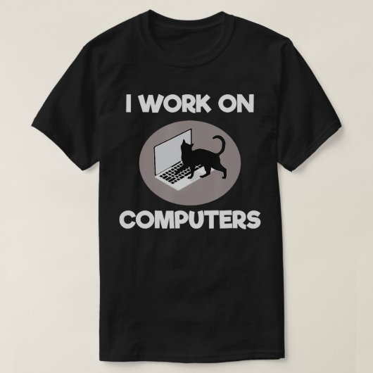 Ik werk aan computerprogramma's voor grappige katt t-shirt (Design voorkant)