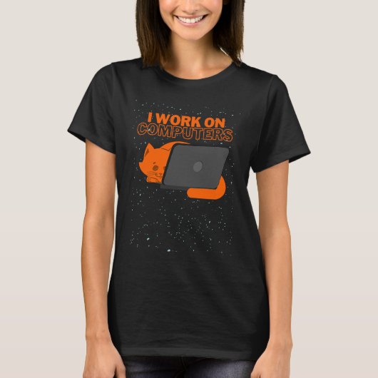 Ik werk aan computers als ik programmeur ben t-shirt (Voorkant)