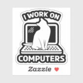 Ik Werk Aan Computers Grappige Kat Sticker (Vel)