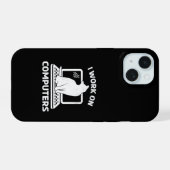 Ik Werk Aan Computers Grappige Kattenliefhebber iPhone 15 Case (Achterkant horizontaal)