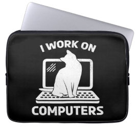 Ik Werk Aan Computers Grappige Kattenliefhebber Laptop Sleeve