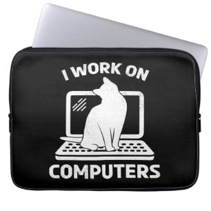 Ik Werk Aan Computers Grappige Kattenliefhebber Laptop Sleeve