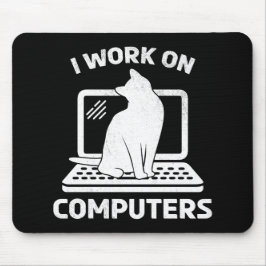 Ik Werk Aan Computers Grappige Kattenliefhebber Muismat