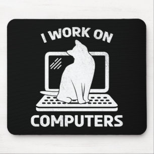 Ik Werk Aan Computers Grappige Kattenliefhebber Muismat