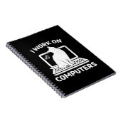 Ik Werk Aan Computers Grappige Kattenliefhebber Notitieboek (Rechterzijde)