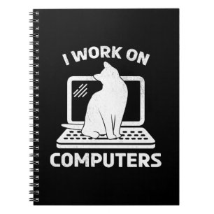 Ik Werk Aan Computers Grappige Kattenliefhebber Notitieboek