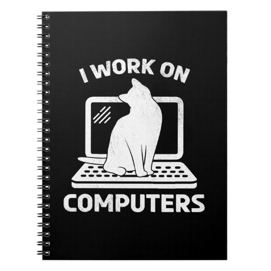 Ik Werk Aan Computers Grappige Kattenliefhebber Notitieboek (Voorkant)