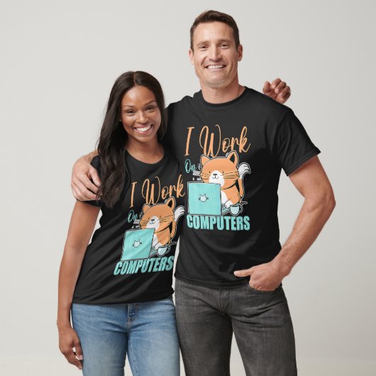 Ik Werk Aan Computers Kat Kat Programmeur Codere T-shirt (Unisex)