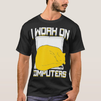 Ik werk aan een computerkat t-shirt