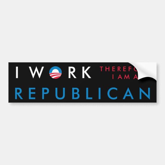 Ik werk dus... bumpersticker (Voorkant)