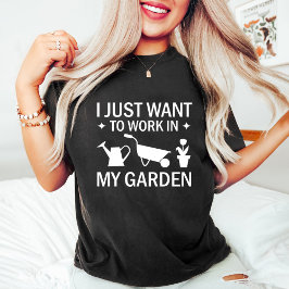 Ik werk gewoon in mijn tuin / grappige tuinman zwa t-shirt