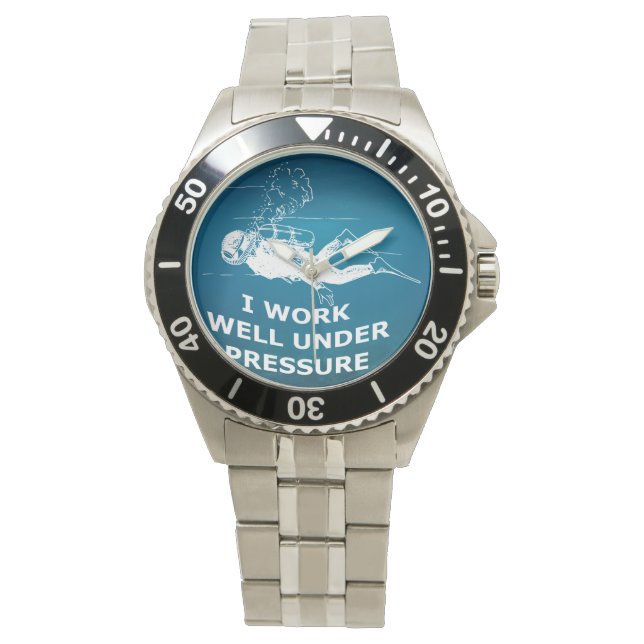 Ik werk goed onder druk (Scuba-duiken) Horloge (Voorkant)