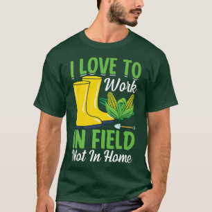 Ik werk graag op het veld grappige boerentractor. t-shirt