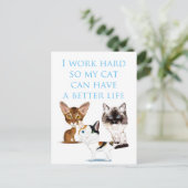 Ik werk hard briefkaart (Staand voorkant)