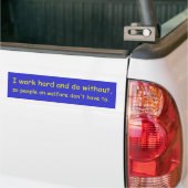 Ik werk hard bumper sticker (Op Truck)
