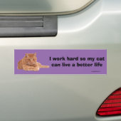 Ik werk hard bumpersticker (Op auto)