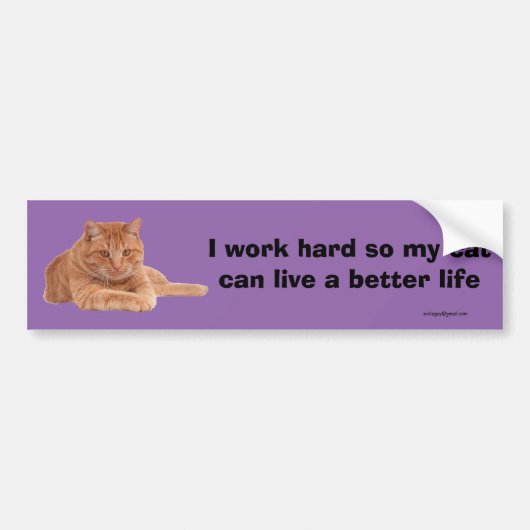 Ik werk hard bumpersticker (Voorkant)