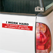 Ik werk hard bumpersticker (Op Truck)